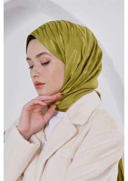 Floş Jakar Zebra Fıstık Yeşili Şal
