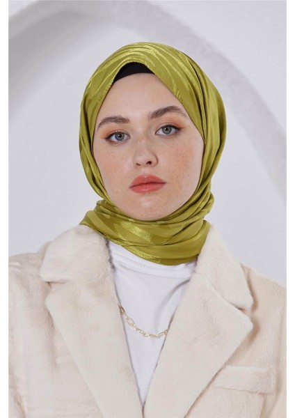 Floş Jakar Zebra Fıstık Yeşili Şal
