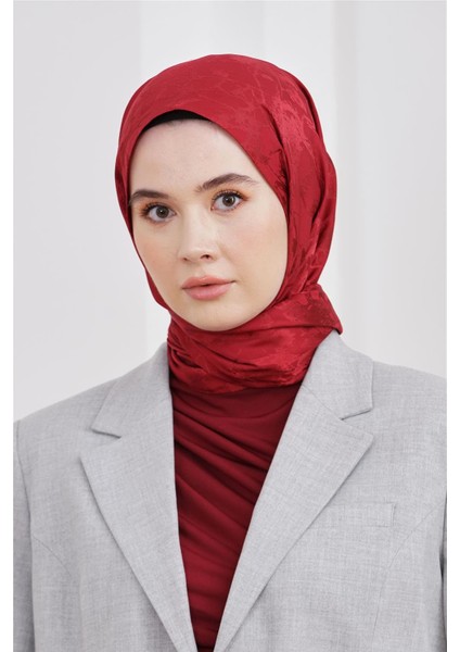 Floş Jakar Mermer Bordo Şal