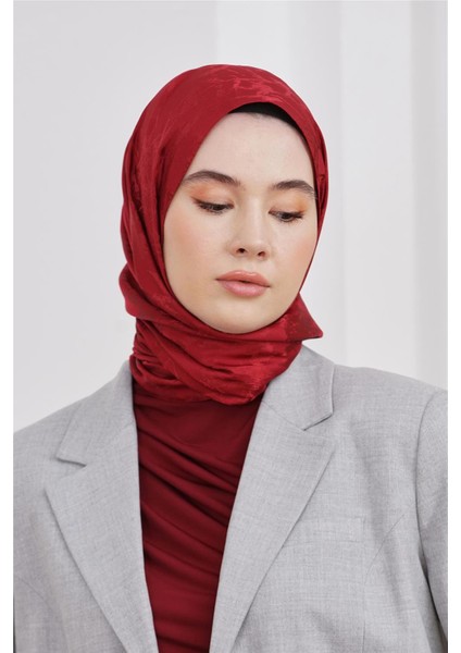 Floş Jakar Mermer Bordo Şal