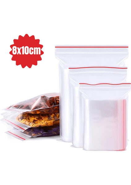 Kilitli Torba Kına Çerez Lokum Poşeti 8X10 100 Adet