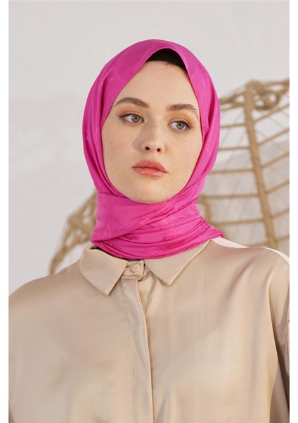 Floş Jakar Retro Fuşya Şal