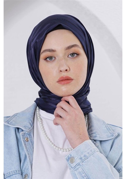 Floş Jakar Zebra Koyu Lacivert Şal