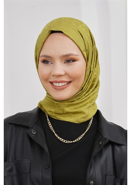 Floş Jakar Karmen Fıstık Yeşili Şal