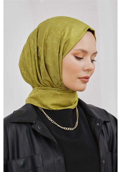 Floş Jakar Karmen Fıstık Yeşili Şal
