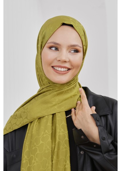 Floş Jakar Karmen Fıstık Yeşili Şal