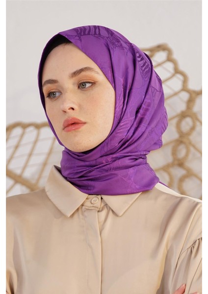 Floş Jakar Retro Mürdüm Şal