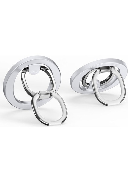 Magsafe Halka Plaka Stand Özellikli Halolock Ring Stand - Gümüş Gri