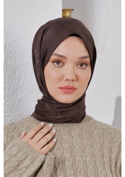 Floş Jakar Stone Koyu Kahve Şal