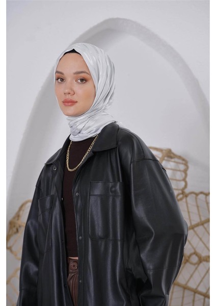 Floş Jakar Zebra Gümüş Gri Şal