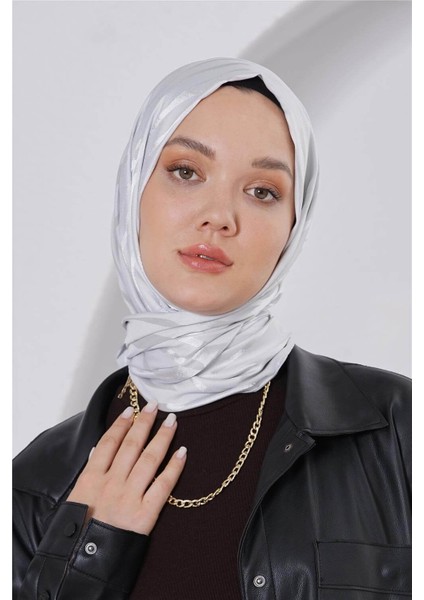Floş Jakar Zebra Gümüş Gri Şal