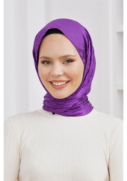 Floş Jakar Mermer Mürdüm Şal