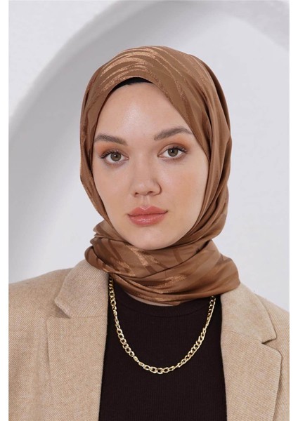 Floş Jakar Zebra Açık Kahve Şal