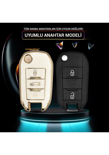 508 301 C-Elysee 3 Buton Sustalı Nano Anahtar Kılıfı Beyaz fiyatları