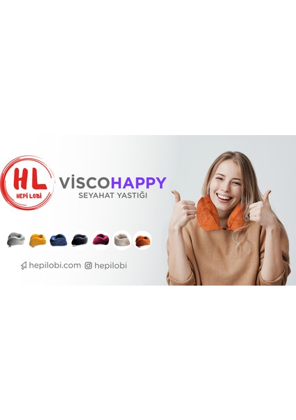 Viscohappy Ortopedik Profesyonel Visco Seyahat Yastığı