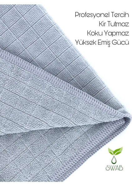(3 Adet Gri) Mikrofiber Kareli Mutfak Ankastre ve Mobilya Temizlik Bezi 40*40