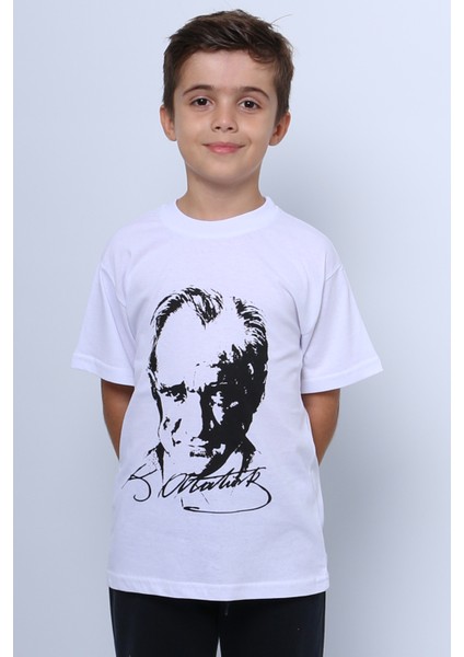 Çocuk Atatürk Ayyıldız Baskılı Tshirt Kısa Kollu A62 fiyatları