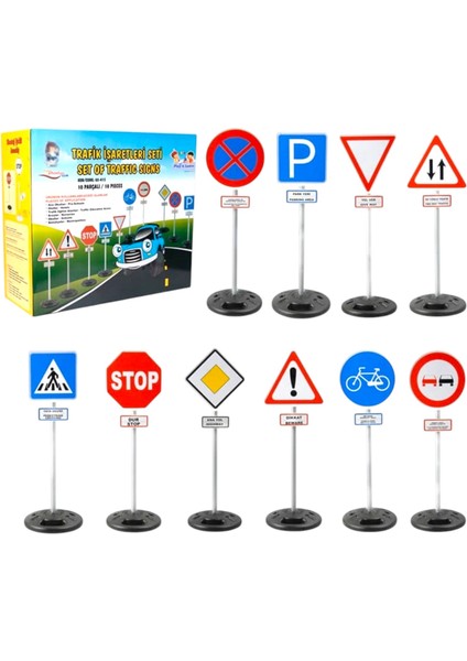 Trafik Işaretleri Ayaklı 10 Parça