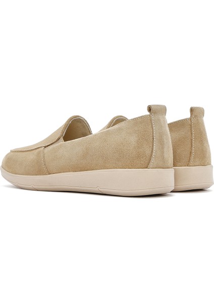 Kadın Bej Süet Deri Comfort Loafer 25SFD410010