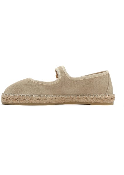 Kadın Bej Bantlı Süet Espadril 25SFD206810