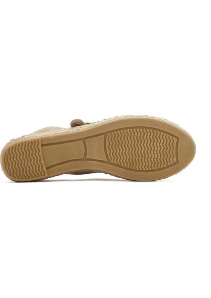 Kadın Bej Bantlı Süet Espadril 25SFD206810