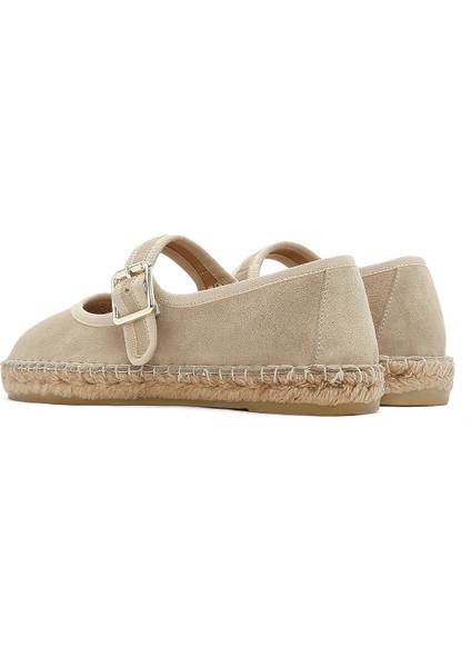 Kadın Bej Bantlı Süet Espadril 25SFD206810