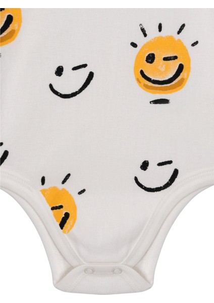 %100 Pamuk Unısex Desenli Interlok Çıtçıtlı 3'lü Badi Set - Bebek Giyim fırsatları