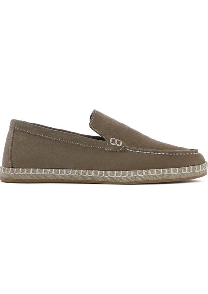Erkek Bej Süet Deri Espadril 25SFD660210
