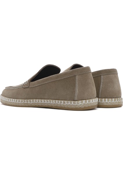 Erkek Bej Süet Deri Espadril 25SFD660210