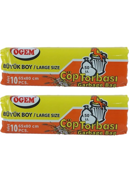 Büyük Çöp Poşeti 65X80 10'lu 2 Rulo 20 Adet