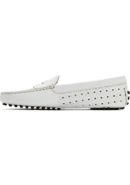 Kadın Beyaz Deri Loafer 25SFD291118 fiyatları