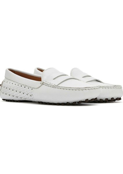 Kadın Beyaz Deri Loafer 25SFD291118 modelleri
