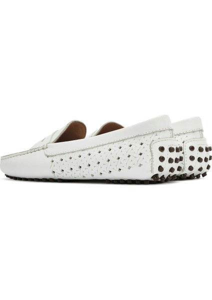 Kadın Beyaz Deri Loafer 25SFD291118 indirimleri