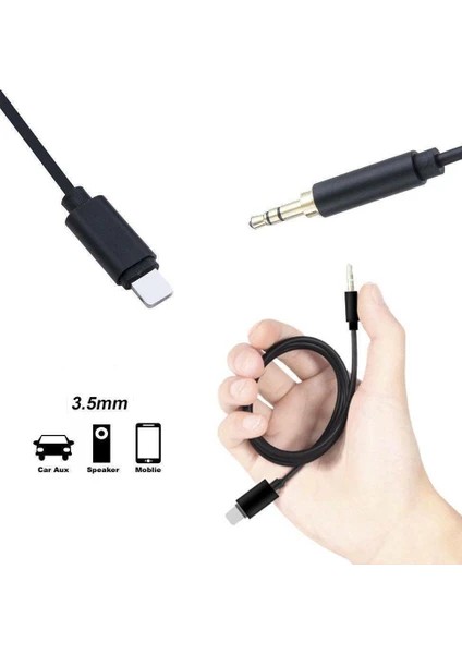iPhone Uyumlu Lightning 3.5 mm Aux Çevirici Kablo Siyah 1 mt fiyatları