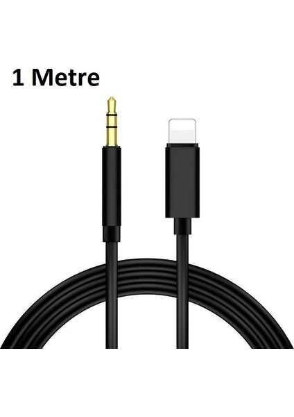 iPhone Uyumlu Lightning 3.5 mm Aux Çevirici Kablo Siyah 1 mt modelleri