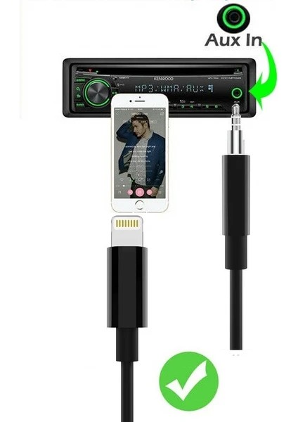 iPhone Uyumlu Lightning 3.5 mm Aux Çevirici Kablo Siyah 1 mt indirimleri