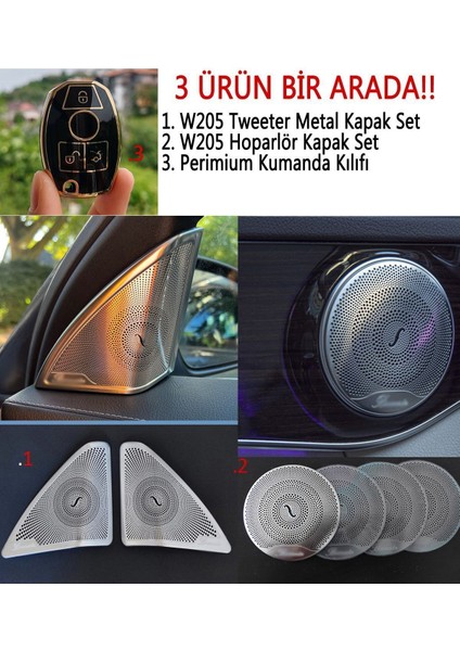 W205 Tweeter Kapakları Burmester - W205 Aksesuar Krom Anahtar
