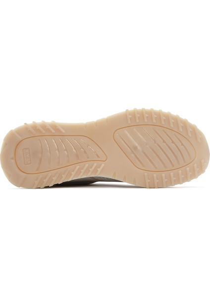 Kadın Krem Bağcıklı Kalın Tabanlı Deri Sneaker 25SFD372014