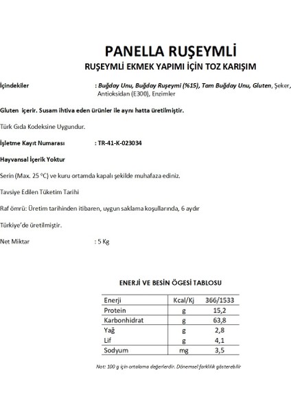 Ruşeymli Ekmek Karışımı fırsatları