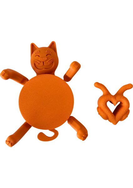 3D 1 Adet Sevimli Kedi Figürlü Bardak Altlığı ve 2 Adet Sevimli Kedi Çay Poşeti Tutacağı Seti