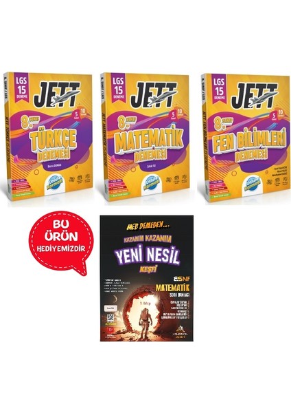 8.sınıf Lgs Ünlüler Jett 15 Deneme (Türkçe-Matematik-Fen Bilimleri)
