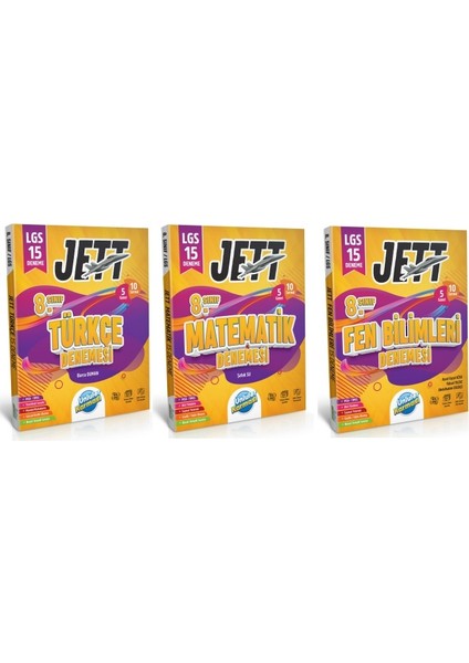 8.sınıf Lgs Ünlüler Jett 15 Deneme (Türkçe-Matematik-Fen Bilimleri) modelleri
