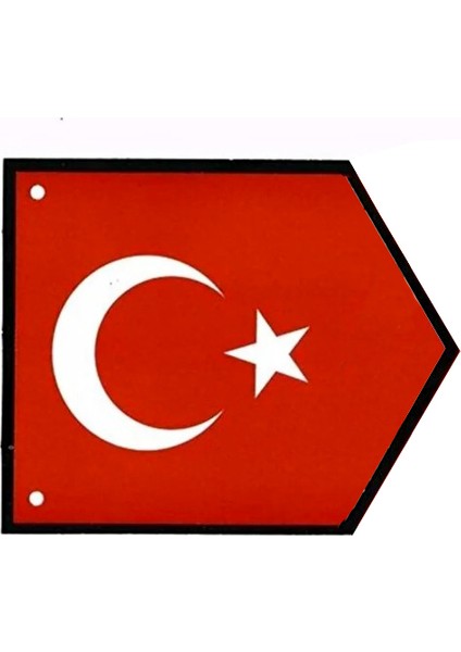 Türk Bayrağı Zigzak Flama Karton Banner Okul Süsleme - 1 Adet
