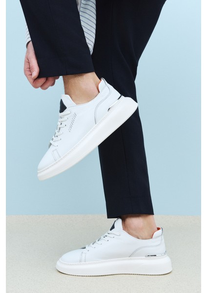 Erkek Deri Sneaker 151987Z024 Beyaz