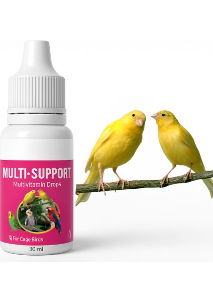 Multı-Support Kuşlar Için Multivitamin Damla – 30 ml | Tüy ve Gelişim Desteği