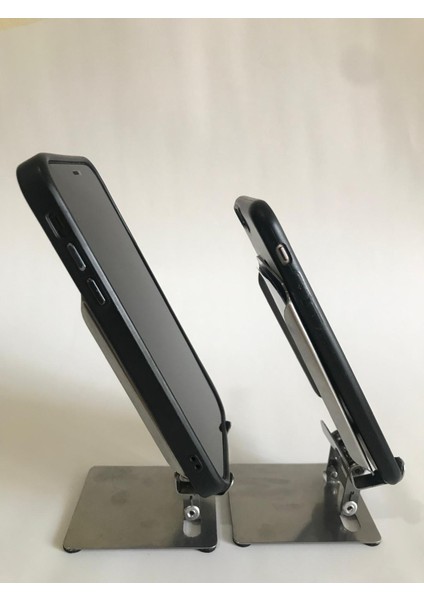 Resimlikli Telefon Tablet Standı. Çok Açı Ayarlı Yaylı Tutamaçlı, Açı Sabitlemeli Stant