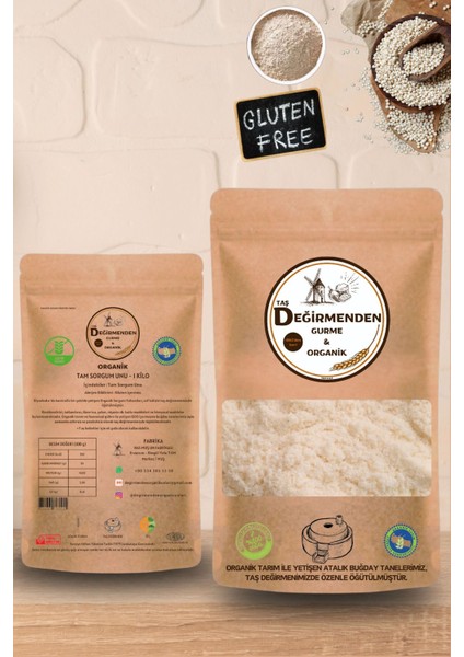Organik Tam Sorgum Unu (Gluten İçermez) - 1 Kilo