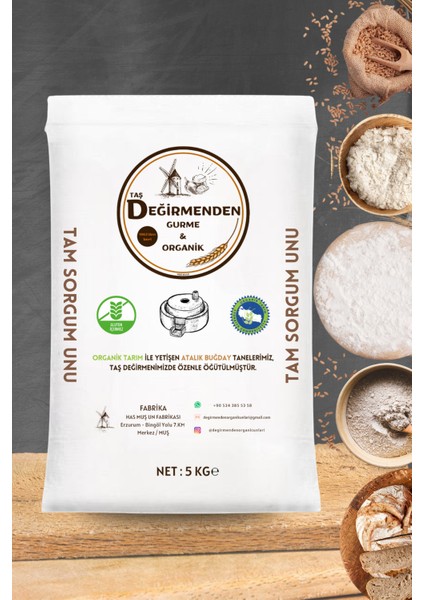 Organik Tam Sorgum Unu (Gluten İçermez) - 5 Kilo