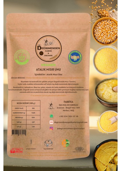 Organik Atalık Mısır Unu - 1 Kilo