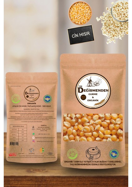 Organik Atalık Cin Mısır / Patlamış Mısır - 500 Gram